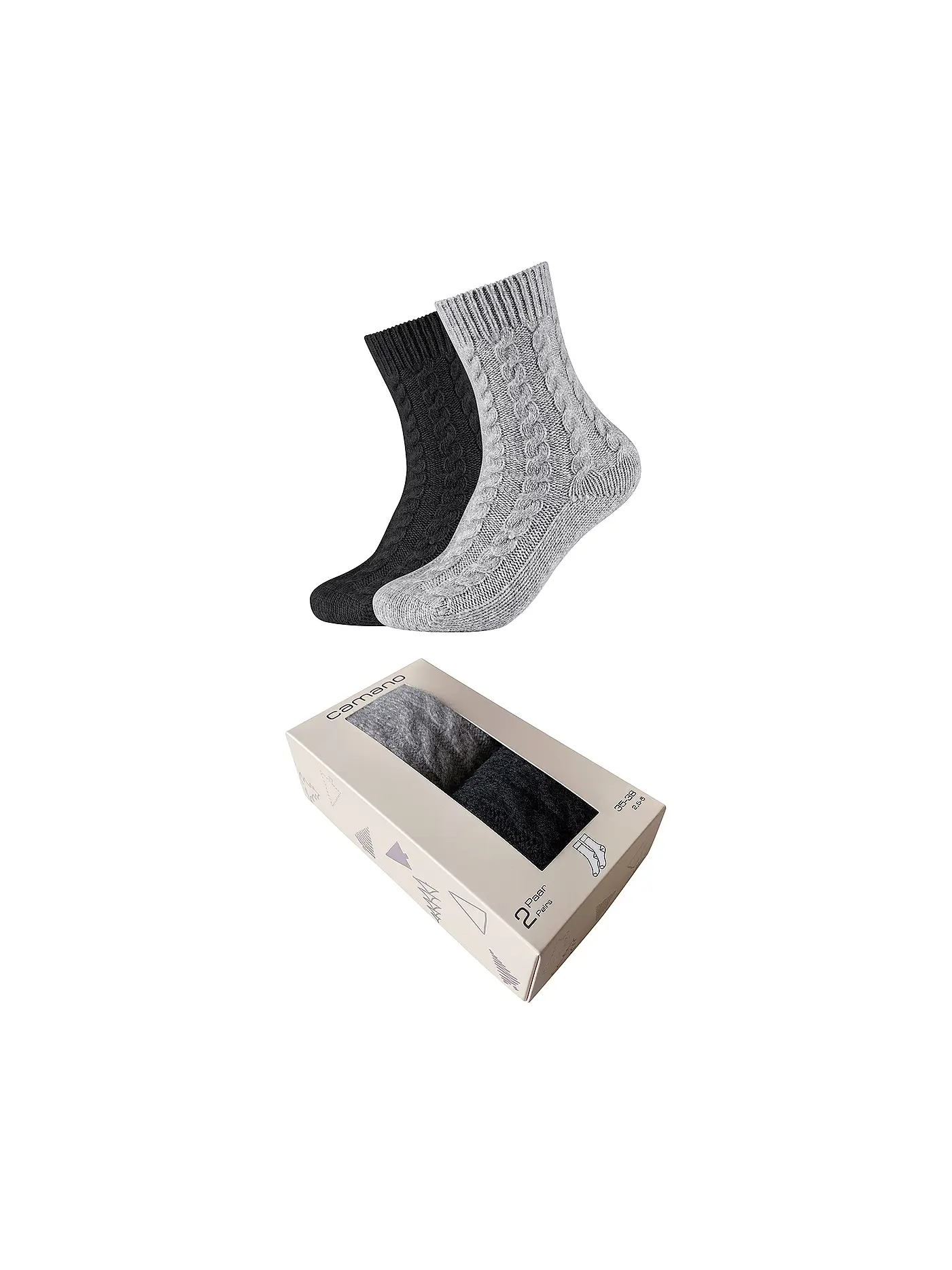 CAMANO | Socken 2er Pkg black mix | 